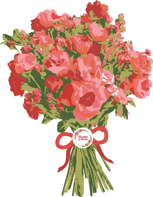 Kvetinové aranžmány ilustrácia